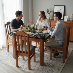 4 Seater Solid Teak Wood Dining Table