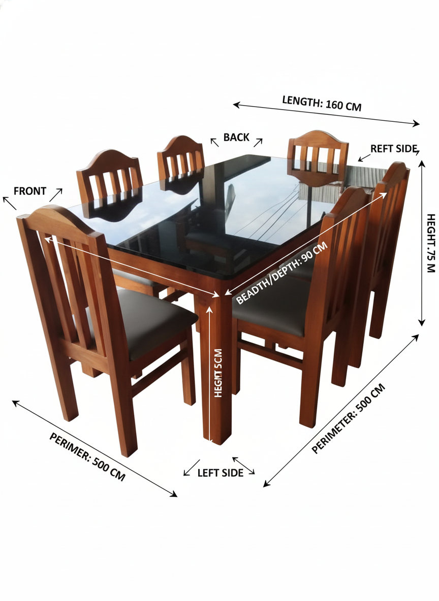 4 Seater Solid Teak Wood Dining Table