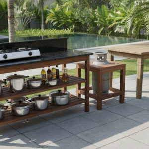 All-Weather Outdoor Kitchen & Dining Table Set
